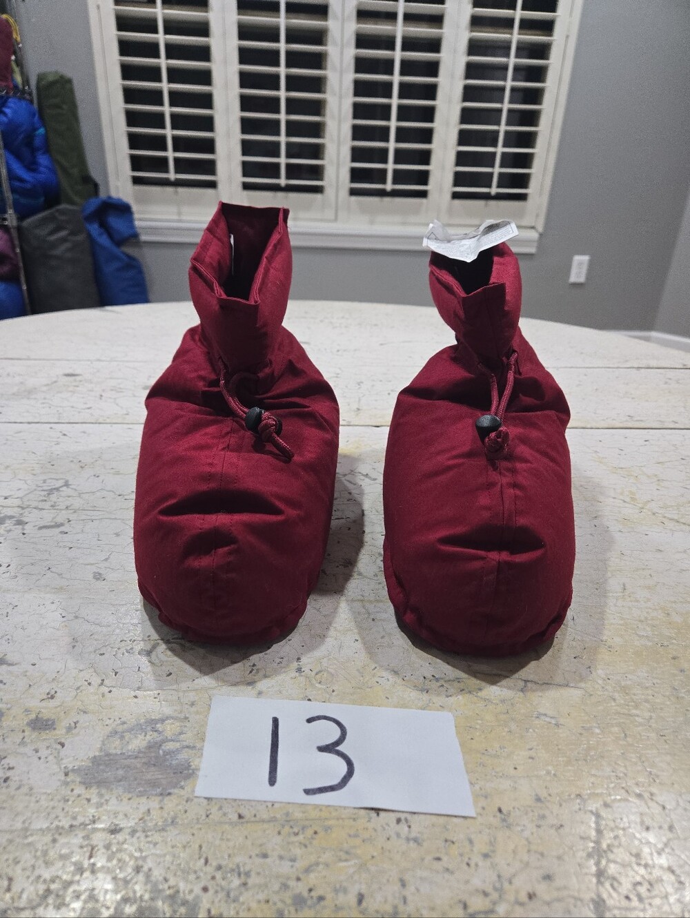 Eddie Bauer Goose Down Booties 9647 Red Women's Size M 8-9